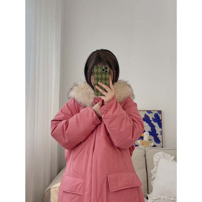 Elegantna duga ženska jakna s kapuljačom i džepovima