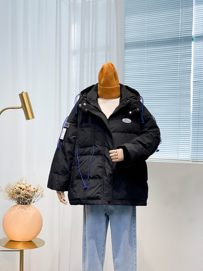 Χοντρό χειμωνιάτικο μπουφάν με φερμουάρ και κουκούλα για γυναίκες