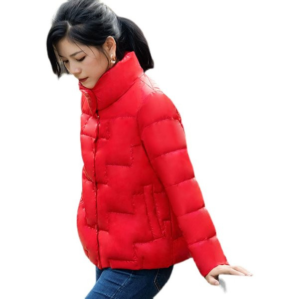 Geaca de iarna dama cu guler inalt si nasturi