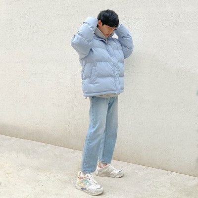 Γυναικείο χειμερινό μπουφάν με επιγραφή φαρδύ μοντέλο