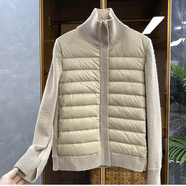 Γυναικείο casual μπουφάν με πλεκτά μανίκια και ψηλό γιακά