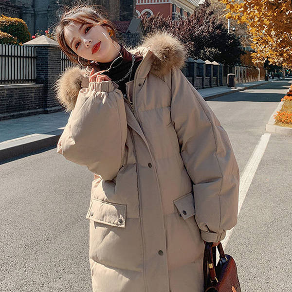 Νέο μοντέλο χειμερινό μπουφάν μέχρι το γόνατο με κουκούλα και κάτω