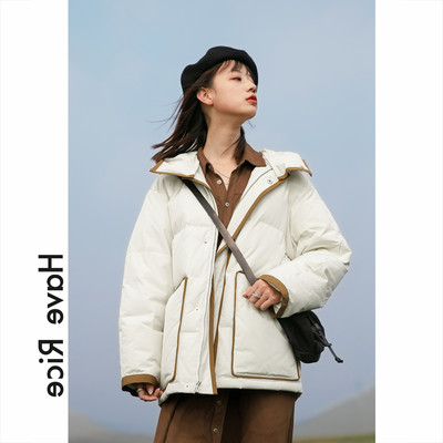 Κομψό γυναικείο μπουφάν για το χειμώνα με μεγάλες τσέπες