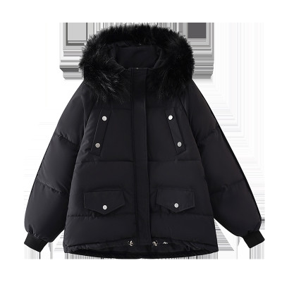 Γυναικείο φαρδύ μπουφάν με γούνα και ψηλό γιακά