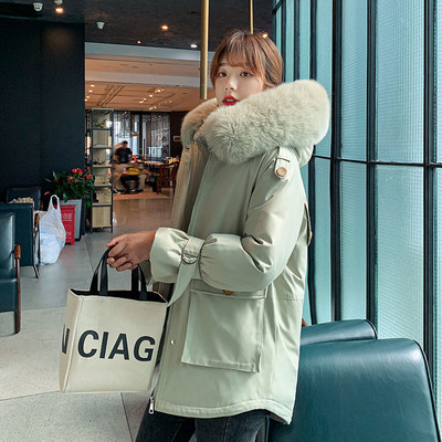 Χειμερινό μπουφάν με επένδυση για γυναίκες με οικολογική γούνα