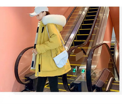 Γυναικείο χειμερινό παρκά με πούπουλο και κουκούλα