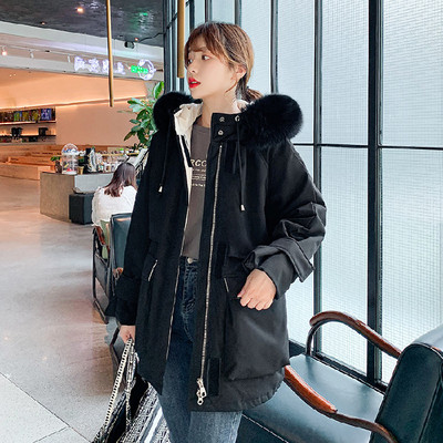 Γυναικείο χειμερινό παρκά με πούπουλο και κουκούλα