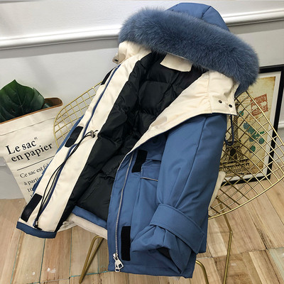 Γυναικείο χειμερινό παρκά με πούπουλο και κουκούλα