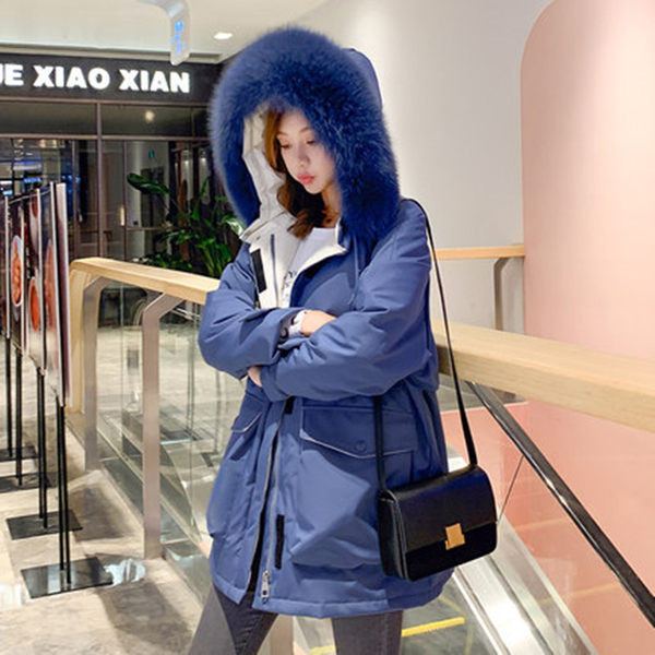 Γυναικείο χειμερινό παρκά με πούπουλο και κουκούλα