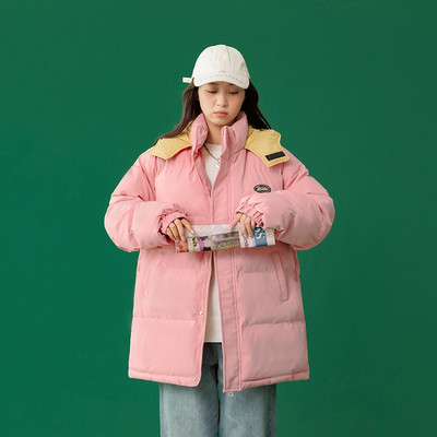 Γυναικείο χειμερινό μπουφάν με κουμπιά και μοντέλο σε φερμουάρ