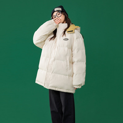 Γυναικείο χειμερινό μπουφάν με κουμπιά και μοντέλο σε φερμουάρ