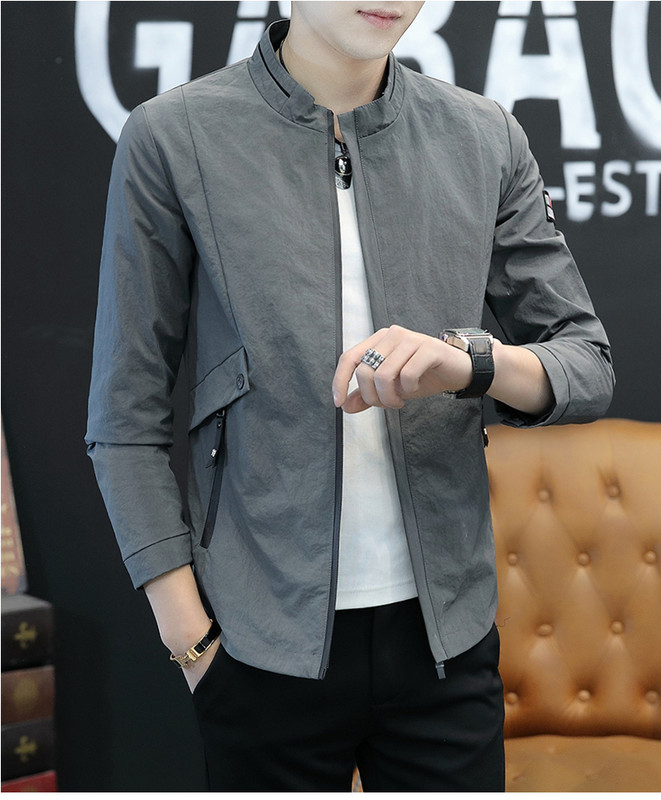 Μοντέρνο ανδρικό μπουφάν με χαμηλό γιακά - πολλά μοντέλα