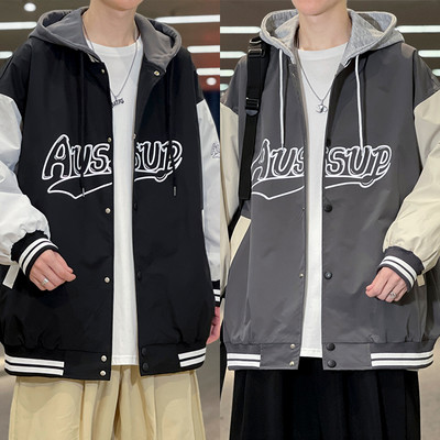 Ανδρικό φούτερ καθημερινό με κουκούλα και επιγραφή