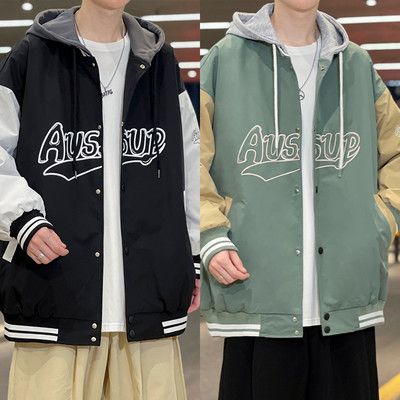 Ανδρικό φούτερ καθημερινό με κουκούλα και επιγραφή