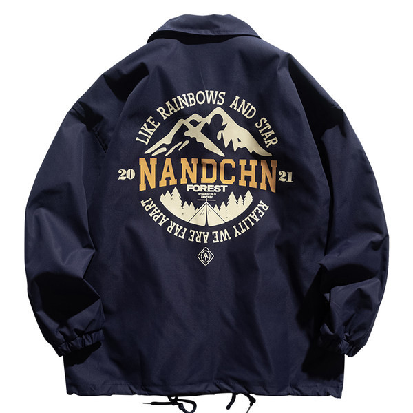 Jachetă de toamnă pentru bărbați cu aplicație și inscripție