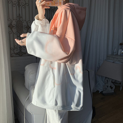 Καθημερινό ανδρικό φαρδύ μπουφάν με κουκούλα