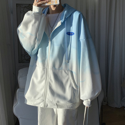 Καθημερινό ανδρικό φαρδύ μπουφάν με κουκούλα