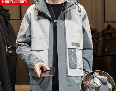 Ανδρικό τζάκετ casual με φερμουάρ και τσέπες