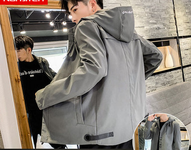 Ανδρικό τζάκετ casual με φερμουάρ και τσέπες