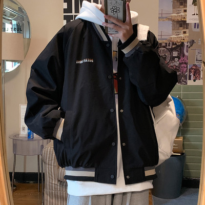 Ανδρικό μπουφάν casual με κουμπιά και μακριά μανίκια