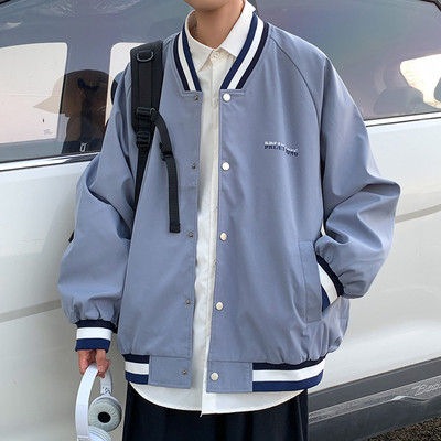 Ανδρικό μπουφάν casual με κουμπιά και μακριά μανίκια