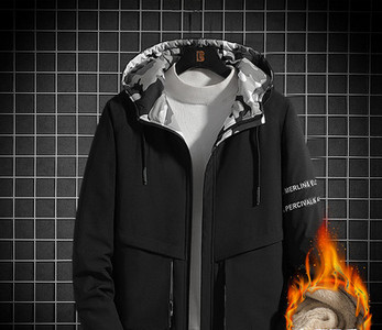 Φθινοπωρινό μπουφάν με κουκούλα και τσέπες