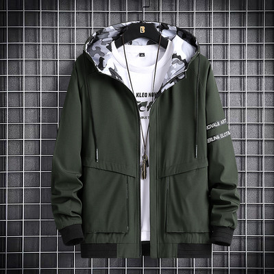 Φθινοπωρινό μπουφάν με κουκούλα και τσέπες