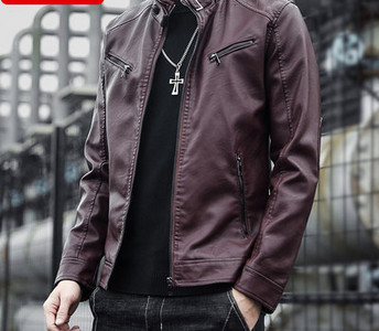 Ανδρικό έκο δερμάτινο μπουφάν με φερμουάρ - διάφορα μοντέλα
