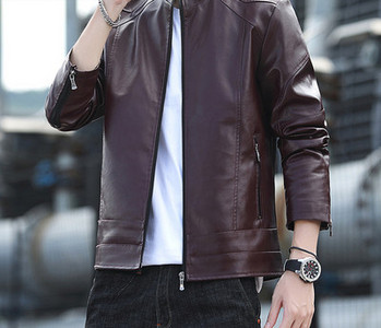 Ανδρικό έκο δερμάτινο μπουφάν με φερμουάρ - διάφορα μοντέλα