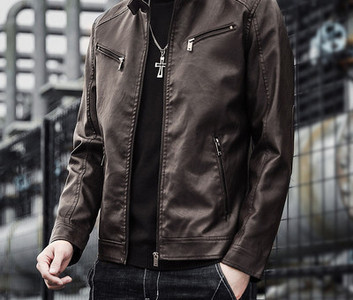 Ανδρικό έκο δερμάτινο μπουφάν με φερμουάρ - διάφορα μοντέλα