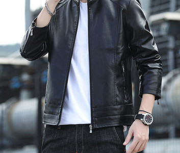 Ανδρικό έκο δερμάτινο μπουφάν με φερμουάρ - διάφορα μοντέλα