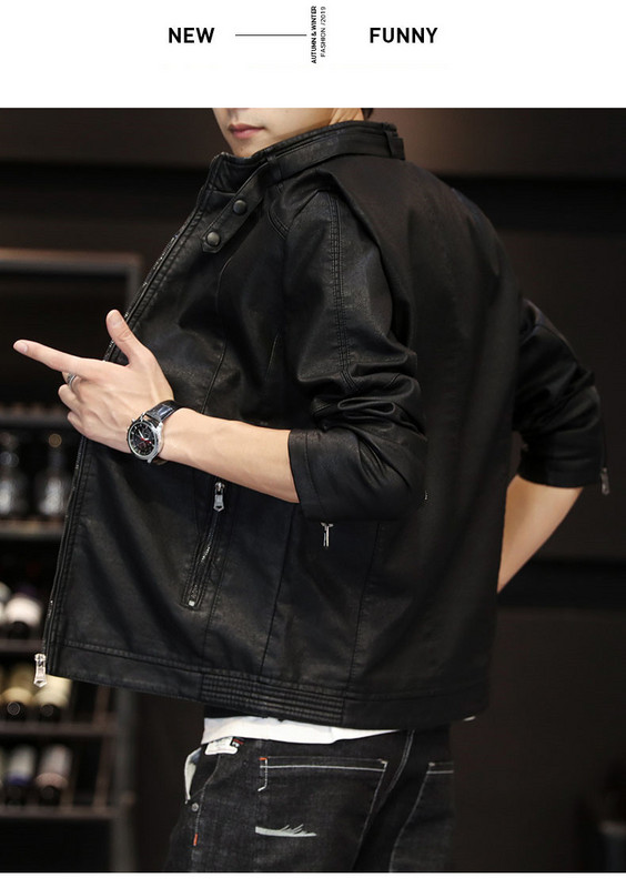 Novi model muške pripijene jakne od eko kože