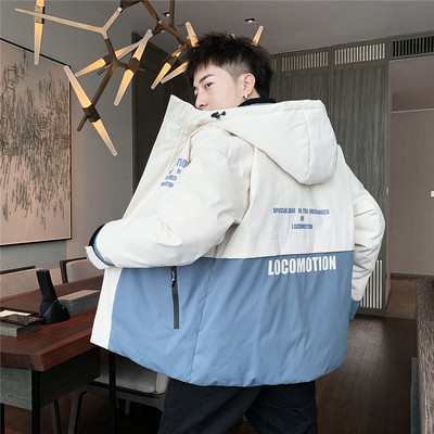 Καθημερινό ανδρικό μπουφάν με κουκούλα και επιγραφές