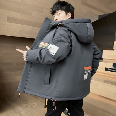 Καθημερινό ανδρικό μπουφάν με κουκούλα και επιγραφές