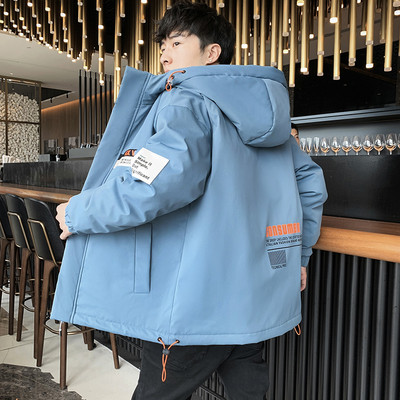 Καθημερινό ανδρικό μπουφάν με κουκούλα και επιγραφές