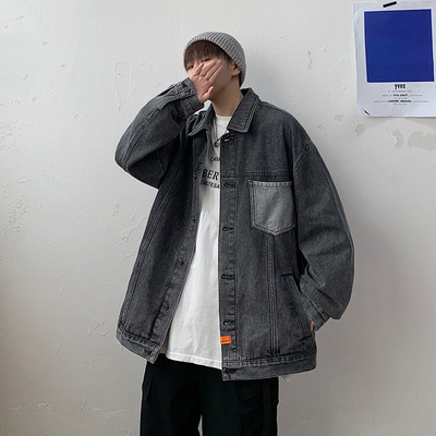 Casual τζιν μπουφάν για άνδρες - φαρδύ μοντέλο