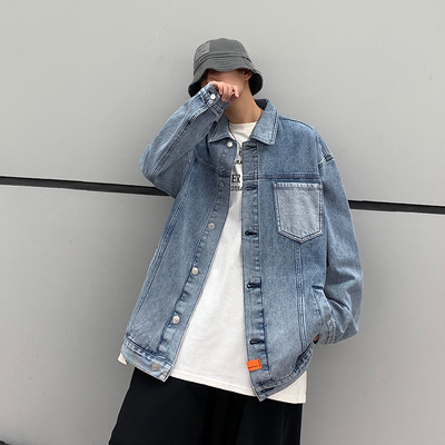 Casual τζιν μπουφάν για άνδρες - φαρδύ μοντέλο