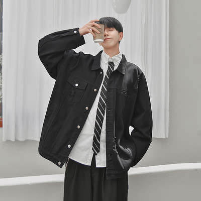 Casual τζιν μπουφάν για άνδρες - φαρδύ μοντέλο