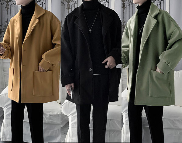 Palton modern pentru bărbați - lungime medie