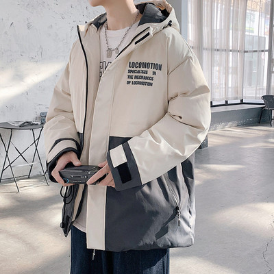 Χειμερινό μπουφάν με κουκούλα και φερμουάρ για άνδρες