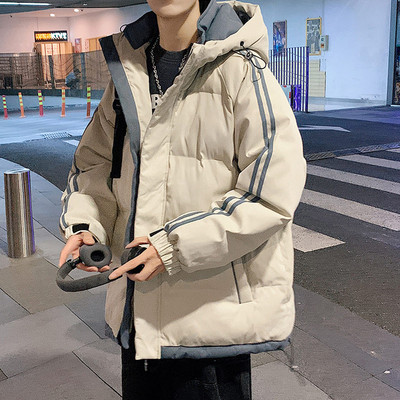 Χειμερινό μπουφάν με κουκούλα και φερμουάρ για άνδρες