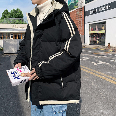 Χειμερινό μπουφάν με κουκούλα και φερμουάρ για άνδρες