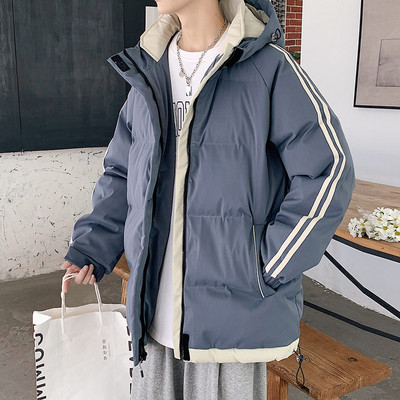 Χειμερινό μπουφάν με κουκούλα και φερμουάρ για άνδρες