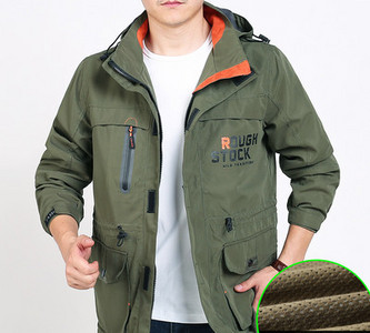 Ανδρικό μπουφάν φθινόπωρο-χειμερινό με φερμουάρ και velcro