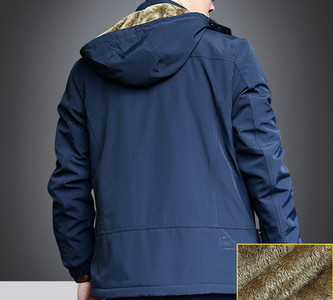 Ανδρικό μπουφάν φθινόπωρο-χειμερινό με φερμουάρ και velcro