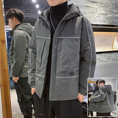 Ανδρικό μπουφάν φθινόπωρο-χειμερινό με κεντημένη επιγραφή