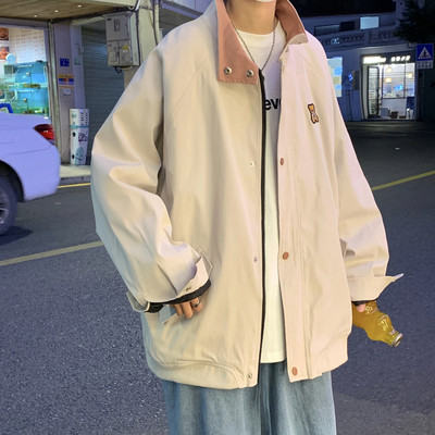 Ανδρικό μπουφάν καθημερινό με κέντημα και κουμπιά