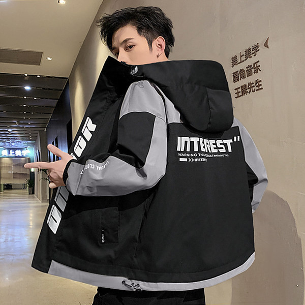 Jachetă impermeabilă toamnă-iarnă cu inscripție