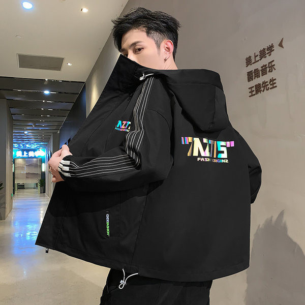 Jachetă impermeabilă toamnă-iarnă cu inscripție