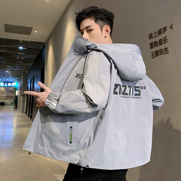 Jachetă impermeabilă toamnă-iarnă cu inscripție